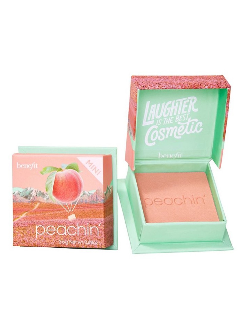 NIB! Mini Benefit Cosmetics Silky-Soft Powder Blush - Peachin’ - 0.8 oz.